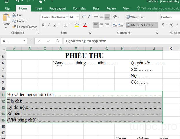 Hướng dẫn tạo dấu chấm tự động trong Excel đơn giản