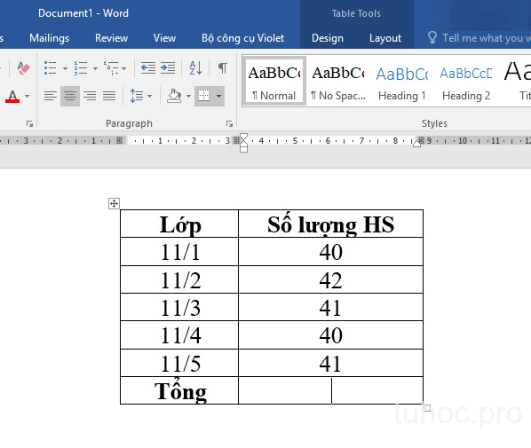 Cách sử dụng hàm tính toán trong Word