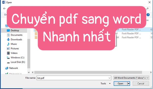 CHUYỂN TỪ PDF SANG WORD NHANH NHẤT