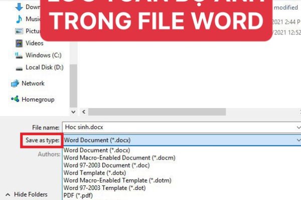 Cách lưu toàn bộ ảnh của file Word